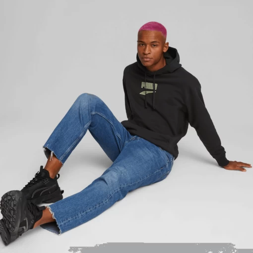 Свитер мужской Puma Downtown Logo Hoodie черного цвета