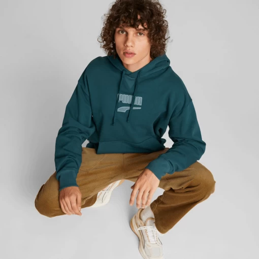 Светр чоловічий Puma Downtown Logo Hoodie синього кольору
