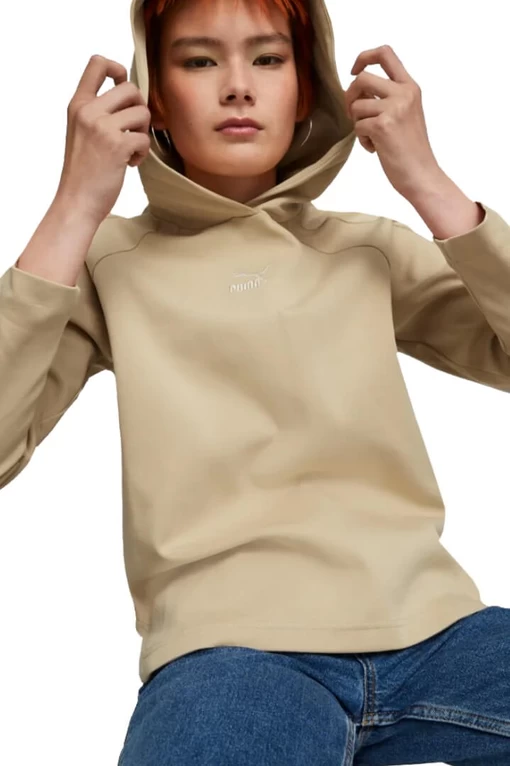 Свитер женский Puma T7 Relaxed Hoodie бежевого цвета