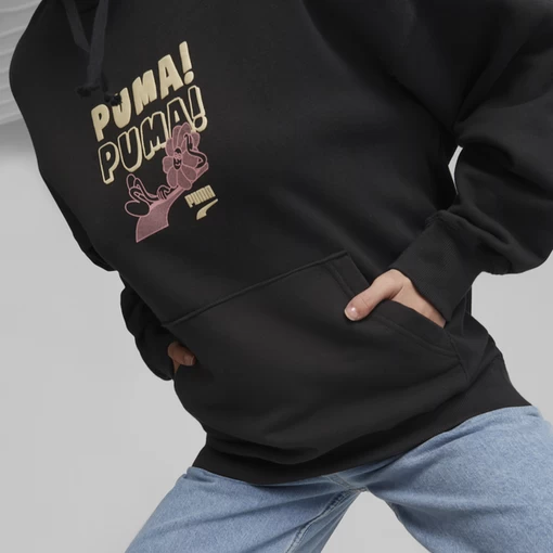 Свитер женский Puma Downtown Graphic Hoodie черного цвета