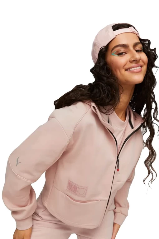 Куртка женская Puma Ferrari Style Sweat Jkt Wmn пудрового цвета