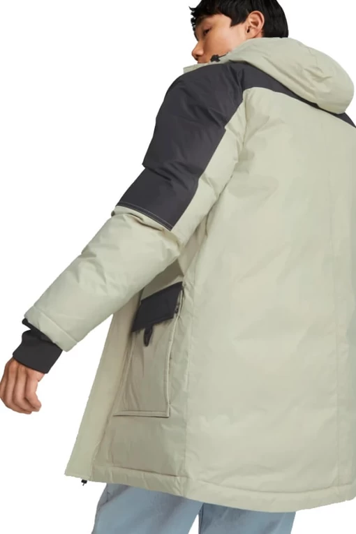 Куртка мужская Puma Down Parka серая с черным цветом