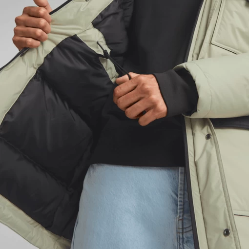 Куртка мужская Puma Down Parka серая с черным цветом