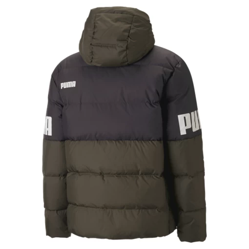 Куртка чоловіча Puma Power Down Puffer зелена із чорним кольором