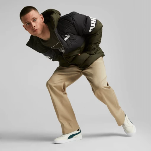 Куртка чоловіча Puma Power Down Puffer зелена із чорним кольором