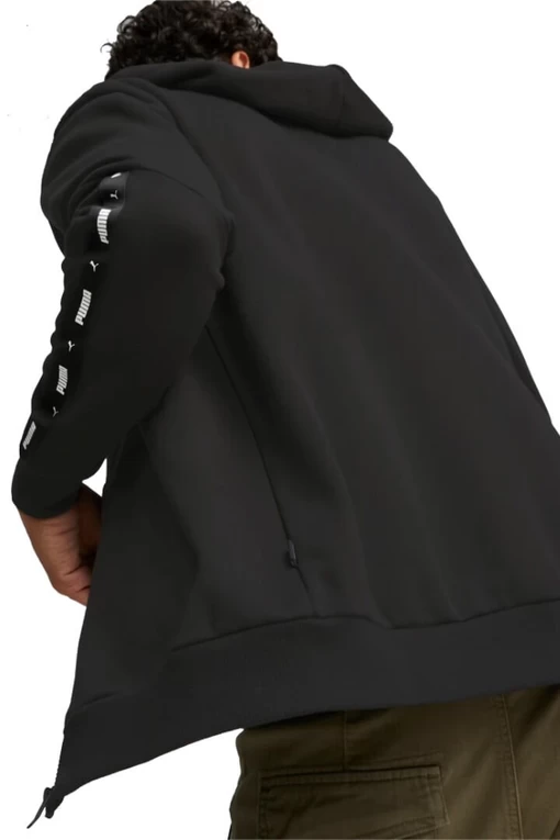 Худі чоловіче Puma ESS+ Tape Full-Zip Hoodie чорного кольору