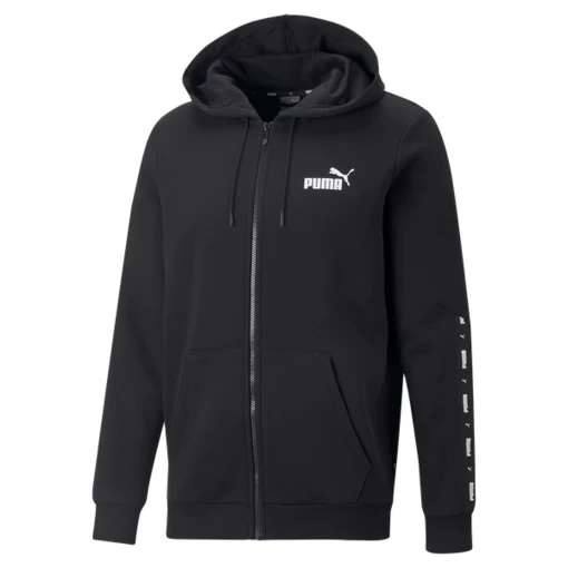 Худі чоловіче Puma ESS+ Tape Full-Zip Hoodie чорного кольору