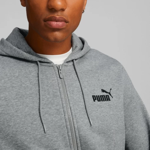 Худі чоловіче Puma ESS+ Tape Full-Zip Hoodie сірого кольору