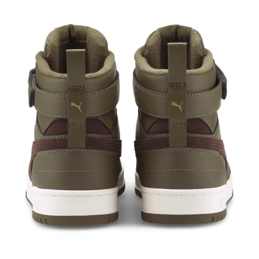 Высокие кроссовки мужские-женские Puma RBD Game WTR темно-оливкового цвета