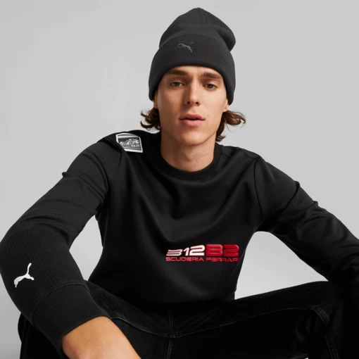 Шапка мужская-женская Puma Ferrari SPTWR Style CCBeanie черного цвета