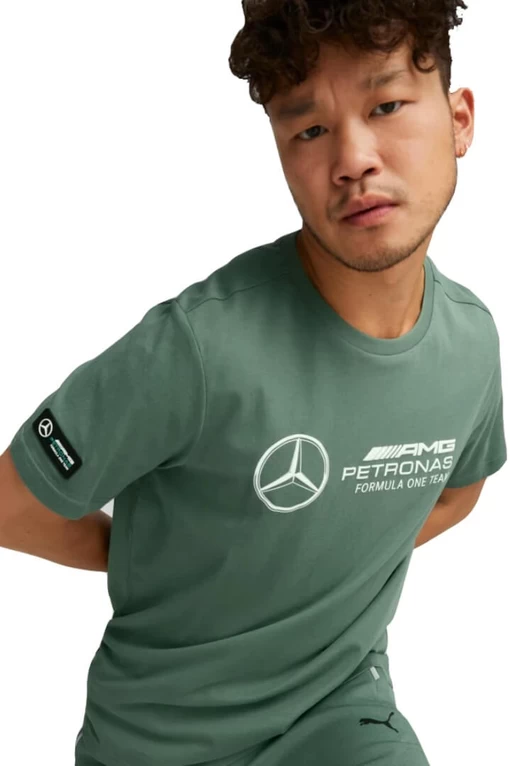 Футболка мужская Puma MAPF1 Logo Tee зеленого цвета