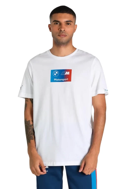 Футболка чоловіча Puma BMW MMS Logo Tee + білого кольору