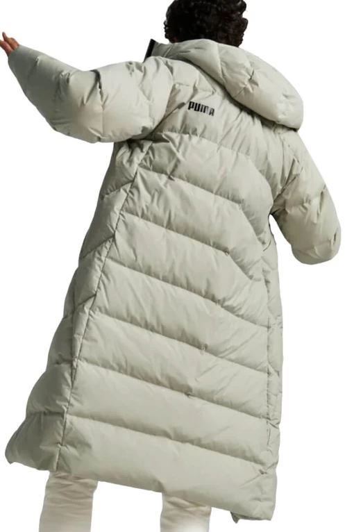 Пальто мужское Puma Long Down Coat светло-серого цвета