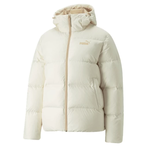 Пуховик женский Puma Down Puffer молочного цвета