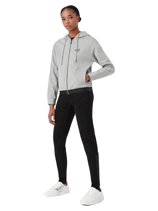 Спортивный костюм женский EA7 Emporio Armani Tracksuit серо-черного цвета