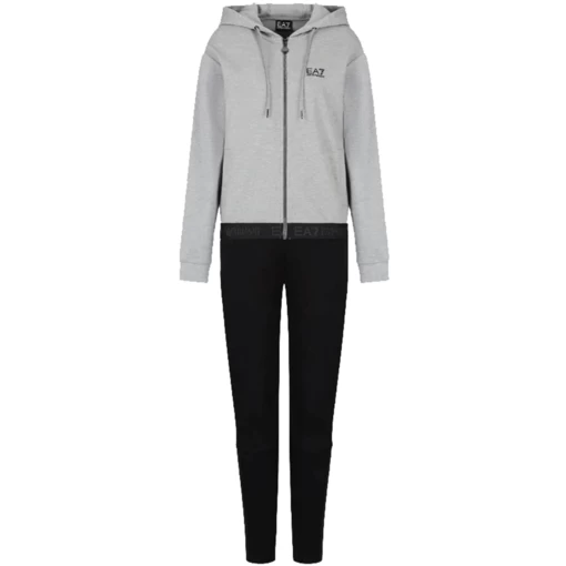 Спортивный костюм женский EA7 Emporio Armani Tracksuit серо-черного цвета