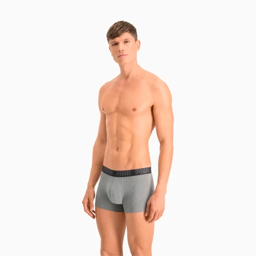 Білизна чоловіча Puma Basic Men's TRUNKS 2P сірого-чорного кольору