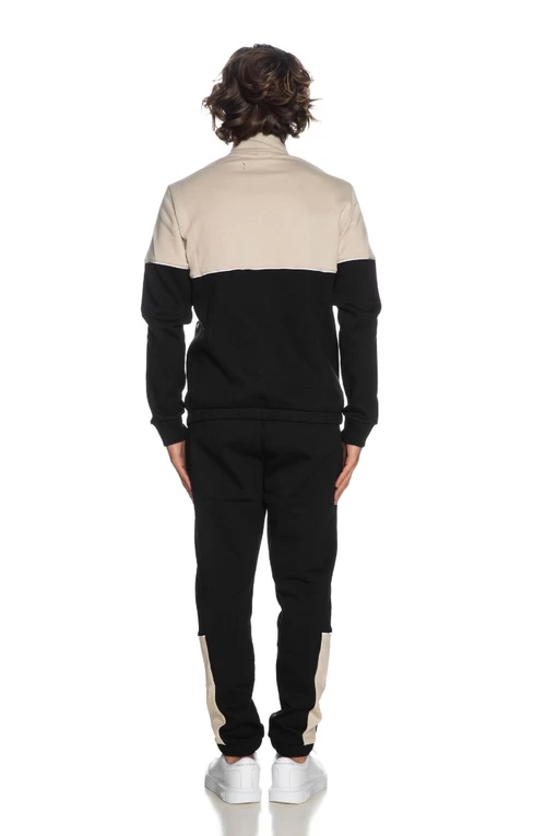 Спортивний костюм чоловічий EA7 Color Block Silver Brand слоновий із чорним кольором