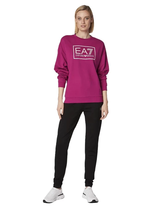 Спортивний костюм жіночий EA7 Emporio Armani малиново-чорного кольору