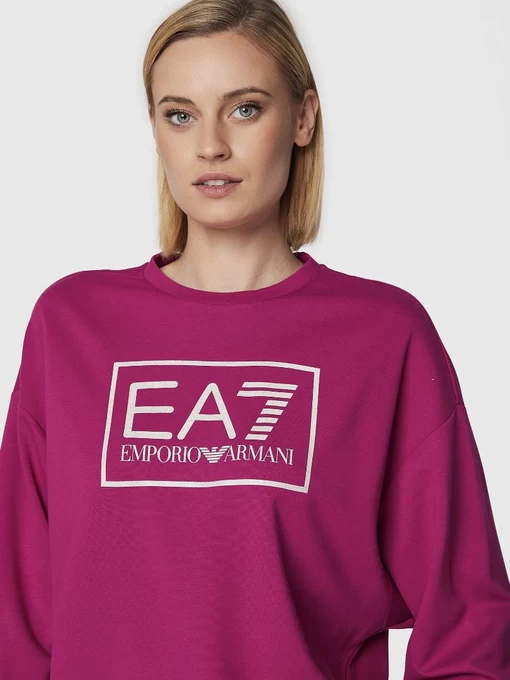 Спортивний костюм жіночий EA7 Emporio Armani малиново-чорного кольору