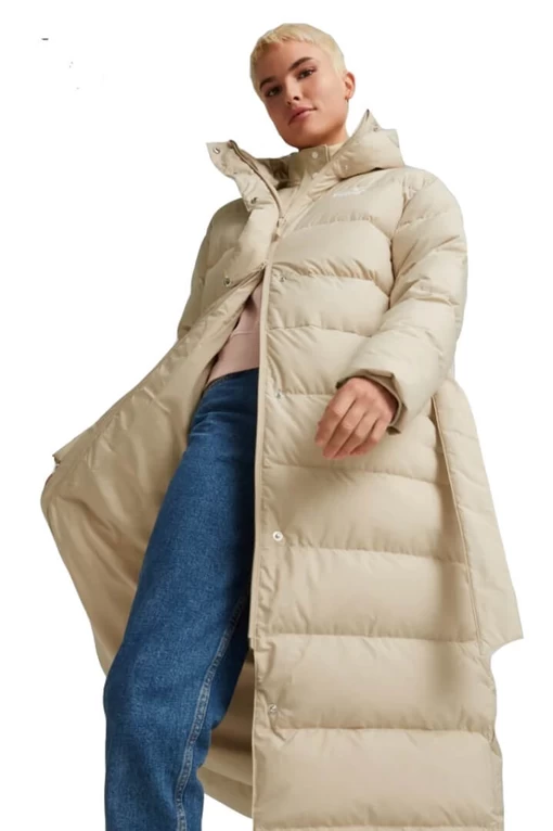 Пальто жіноче Puma Long Down Coat сандалового кольору
