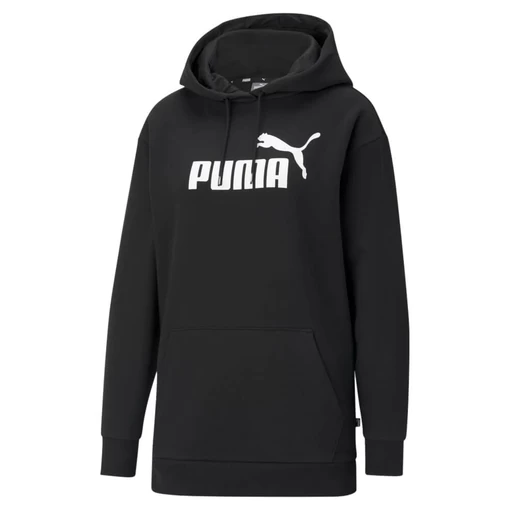 Худи женское Puma ESS Elongated Logo Hoodie черного цвета