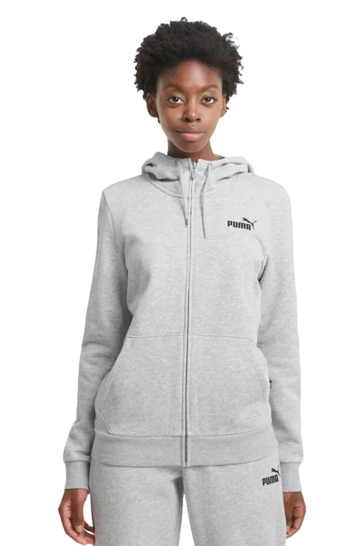 Толстовка жіноча Puma ESS Full-Zip Hoodie світло-сірого кольору