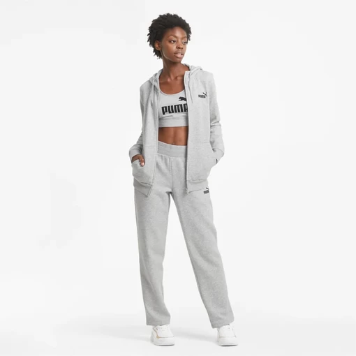 Толстовка жіноча Puma ESS Full-Zip Hoodie світло-сірого кольору