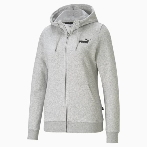 Толстовка жіноча Puma ESS Full-Zip Hoodie світло-сірого кольору