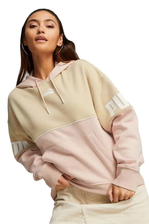 Худи женское Puma Power ColorBl Hoodie сандалового цвета