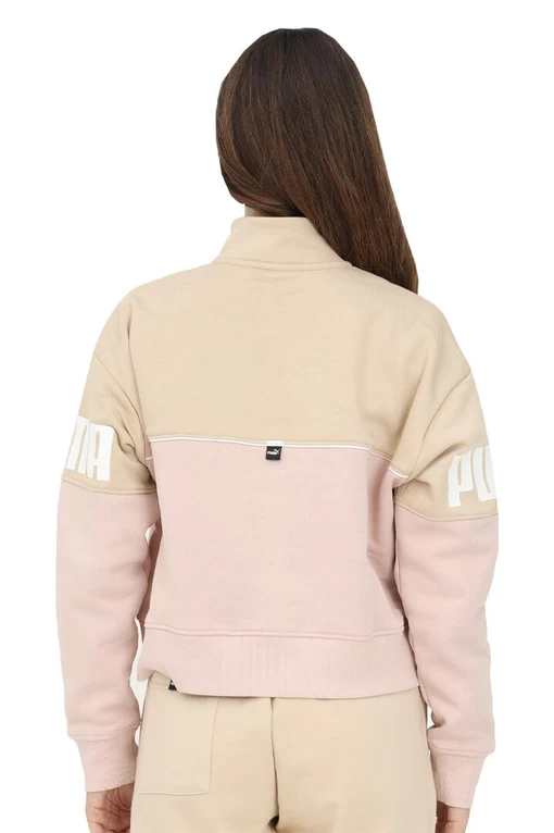 Худи женское Puma Power Colorblock Crew сандалового цвета