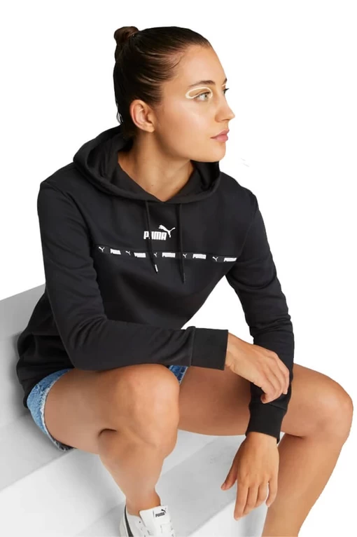 Худи женское Puma Power Elongated Hoodie черного цвета