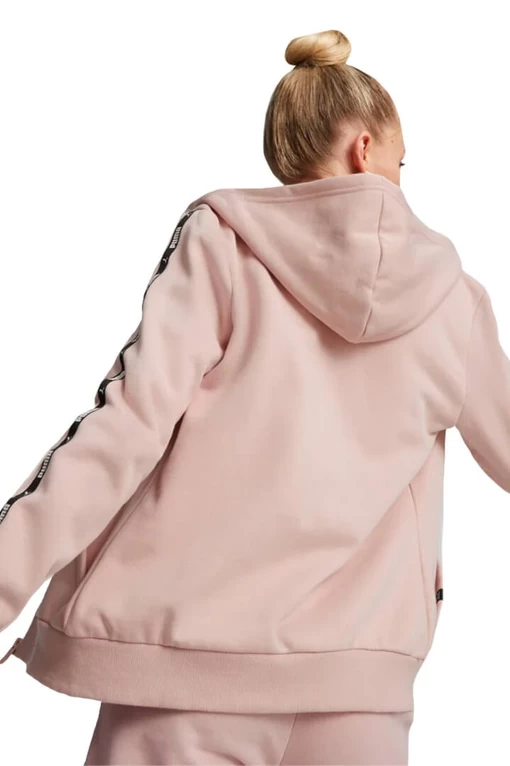 Толстовка жіноча Puma Power Tape FZ Hoodie блідо-рожевого кольору