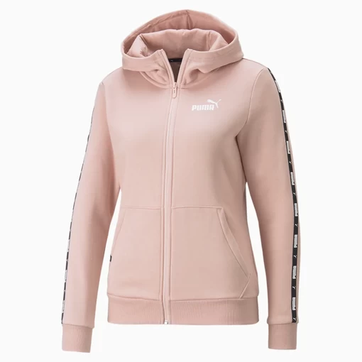 Толстовка жіноча Puma Power Tape FZ Hoodie блідо-рожевого кольору