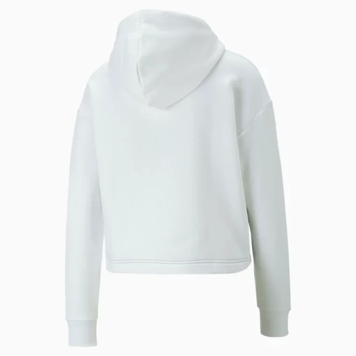 Худи женское Puma Power Tape Hoodie бело-черного цвета