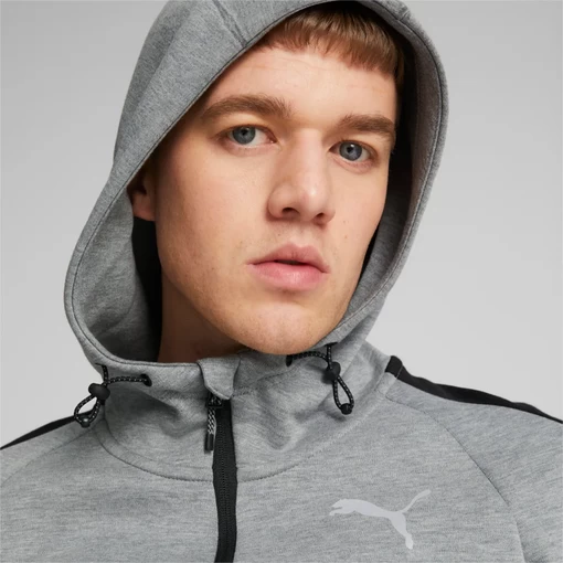 Худі чоловіче Puma Evostripe Full-Zip Hoodie сірого кольору