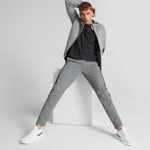Худі чоловіче Puma Evostripe Full-Zip Hoodie сірого кольору