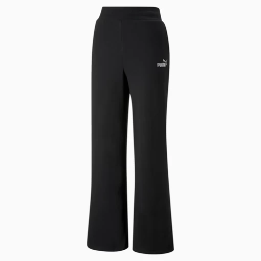 Спортивные штаны женские Puma ESS+ Embroidery Wide Pants черного цвета