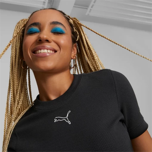 Футболка женская Puma HER Slim Tee черного цвета