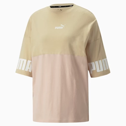 Футболка женская Puma Power Colorblock Tee сандалового цвета