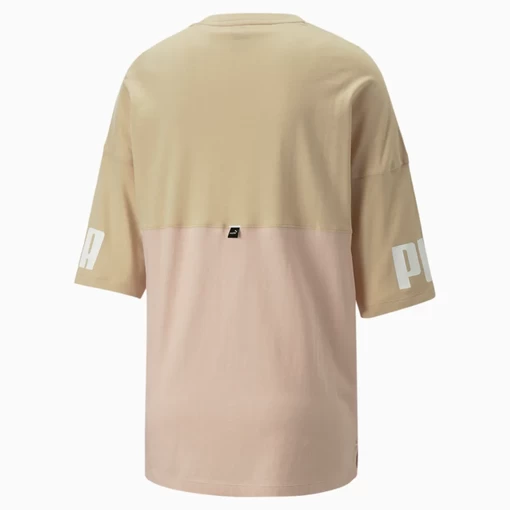 Футболка женская Puma Power Colorblock Tee сандалового цвета
