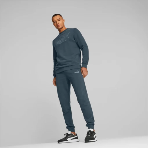 Спортивные штаны мужские Puma ESS ELEVATED Sweatpants серо-синего цвета