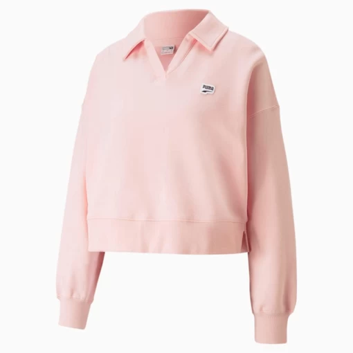 Світшот жіночий Puma DOWNTOWN Oversized Polo рожевого кольору