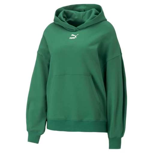 Худи женское Puma Classics Oversized Hoodie зеленого цвета