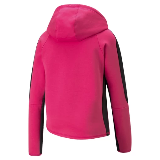 Худи женское Puma EVOSTRIPE Full-Zip Hoodie малинового цвета