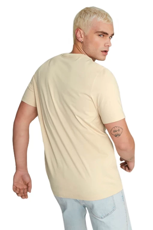 Футболка мужская Puma ESS Logo Tee бежевого цвета