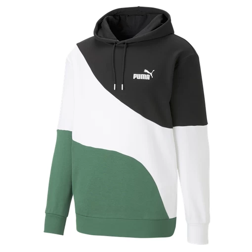 Худі чоловіче Puma PUMA POWER Cat Hoodie чорно-біло-зеленого кольору