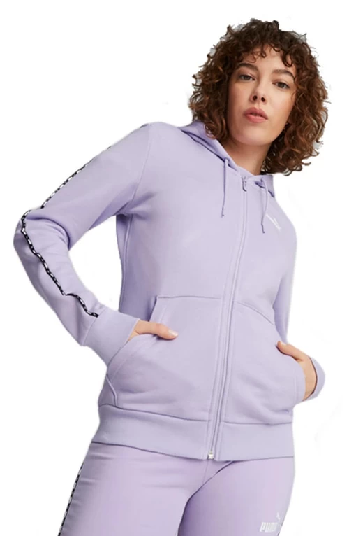 Худи женское Puma POWER Full-Zip Hoodie сиреневого цвета