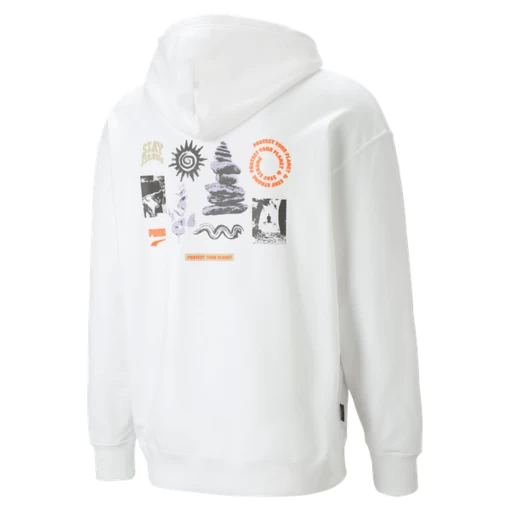 Худи мужское Puma DOWNTOWN Graphic Hoodie белого цвета