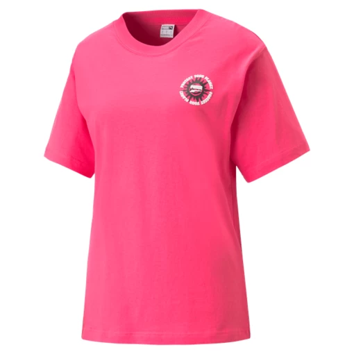 Футболка жіноча Puma DOWNTOWN Relaxed Graphic Tee рожевого кольору